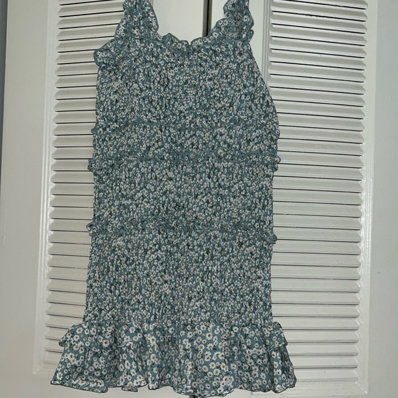 She + Sky Ruffle Blue Flower Dress. - Picture 6 of 7